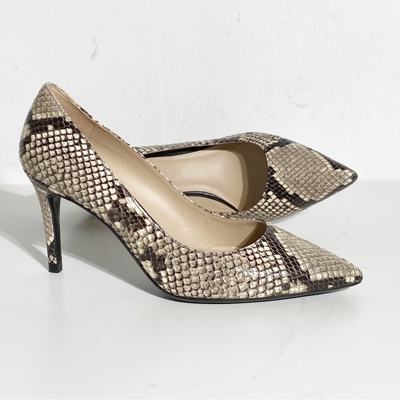 Ted Baker Shoes - New Ted Baker Alesiya Snakeskin-Print Leather Heels Court Shoes size 39.5